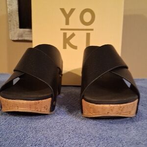 Yoki Black and Tan Mules